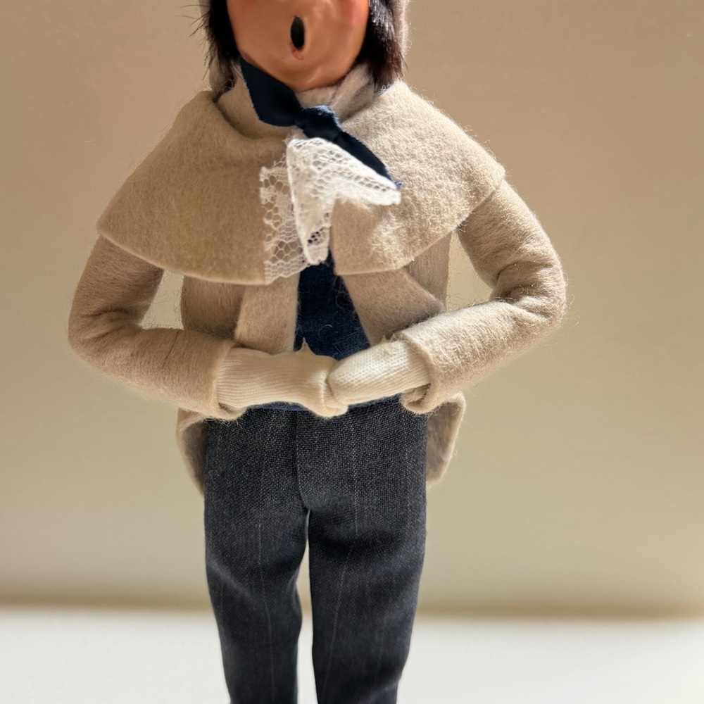 Cream Kids Cape Coat with Navy Accent